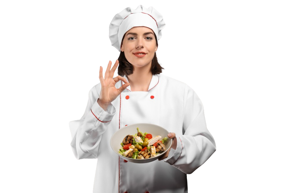 A chef holding a healthy dish of TastyVeg